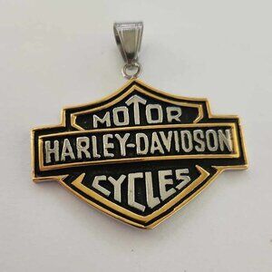 H-D Bar & Shield Brass Colored Pendent